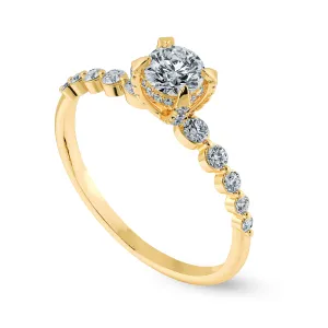 0.20cts. Solitaire Diamond Accents 18K Yellow Gold Ring JL AU 1202Y-C