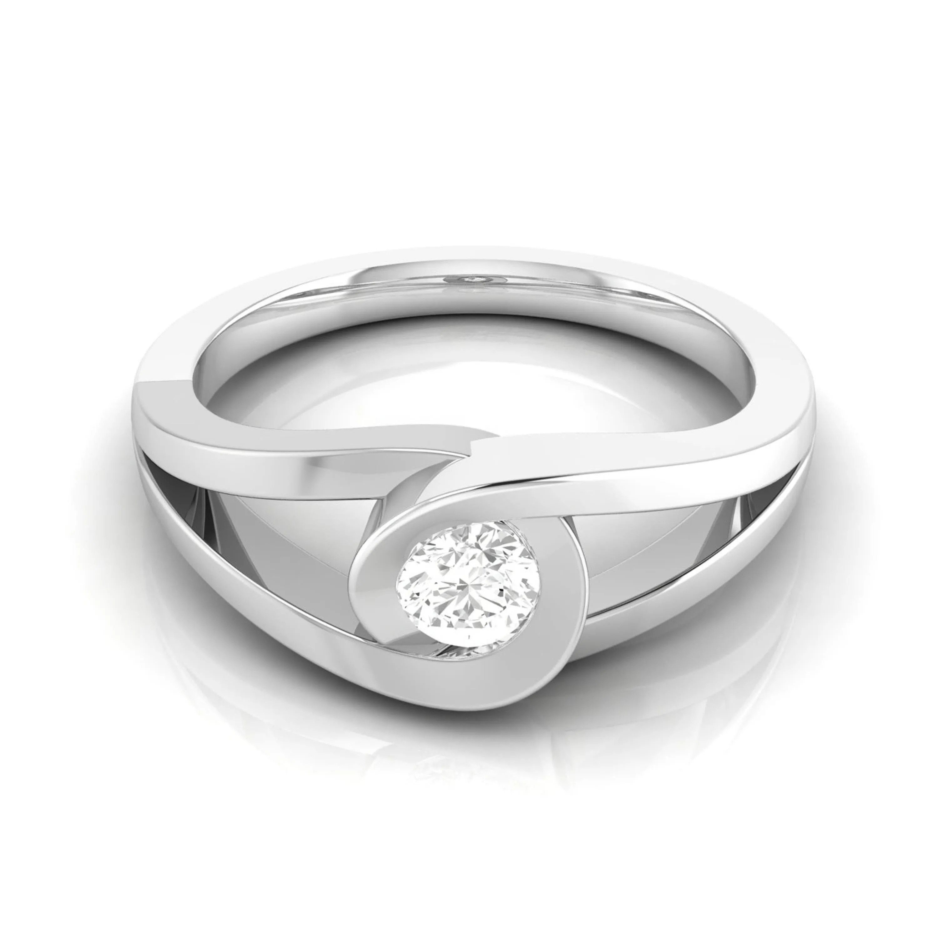 0.25cts. Solitaire Platinum Split Shank Engagement Ring for Women JL PT R-58