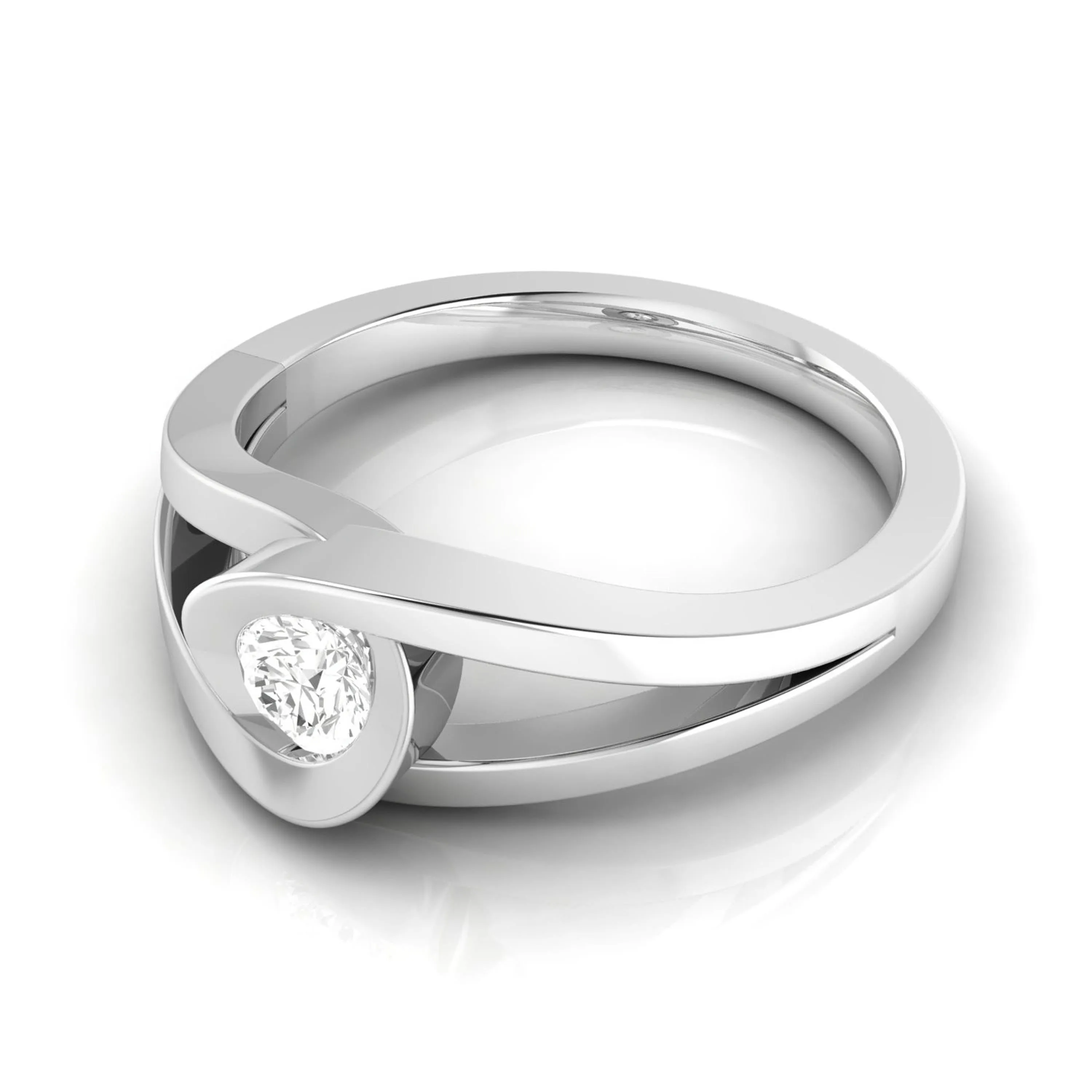 0.25cts. Solitaire Platinum Split Shank Engagement Ring for Women JL PT R-58