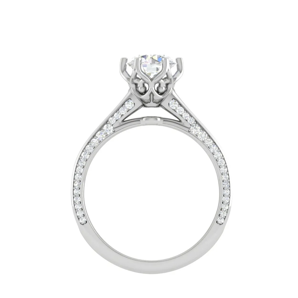 0.30 cts Solitaire Split Diamond Shank Platinum Ring for Women JL PT RV RD 109
