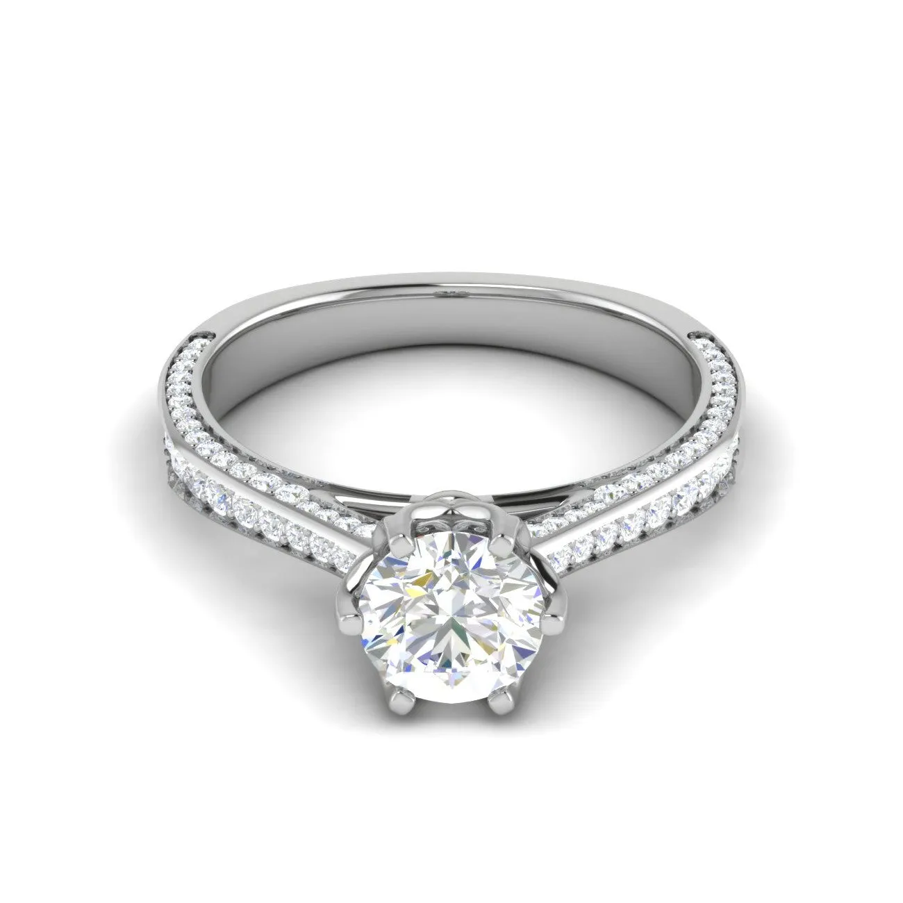 0.30 cts Solitaire Split Diamond Shank Platinum Ring for Women JL PT RV RD 109