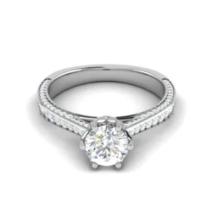 0.30 cts Solitaire Split Diamond Shank Platinum Ring for Women JL PT RV RD 109