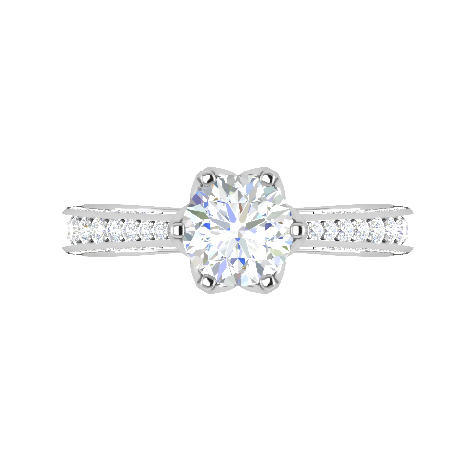 0.30 cts Solitaire Split Diamond Shank Platinum Ring for Women JL PT RV RD 109