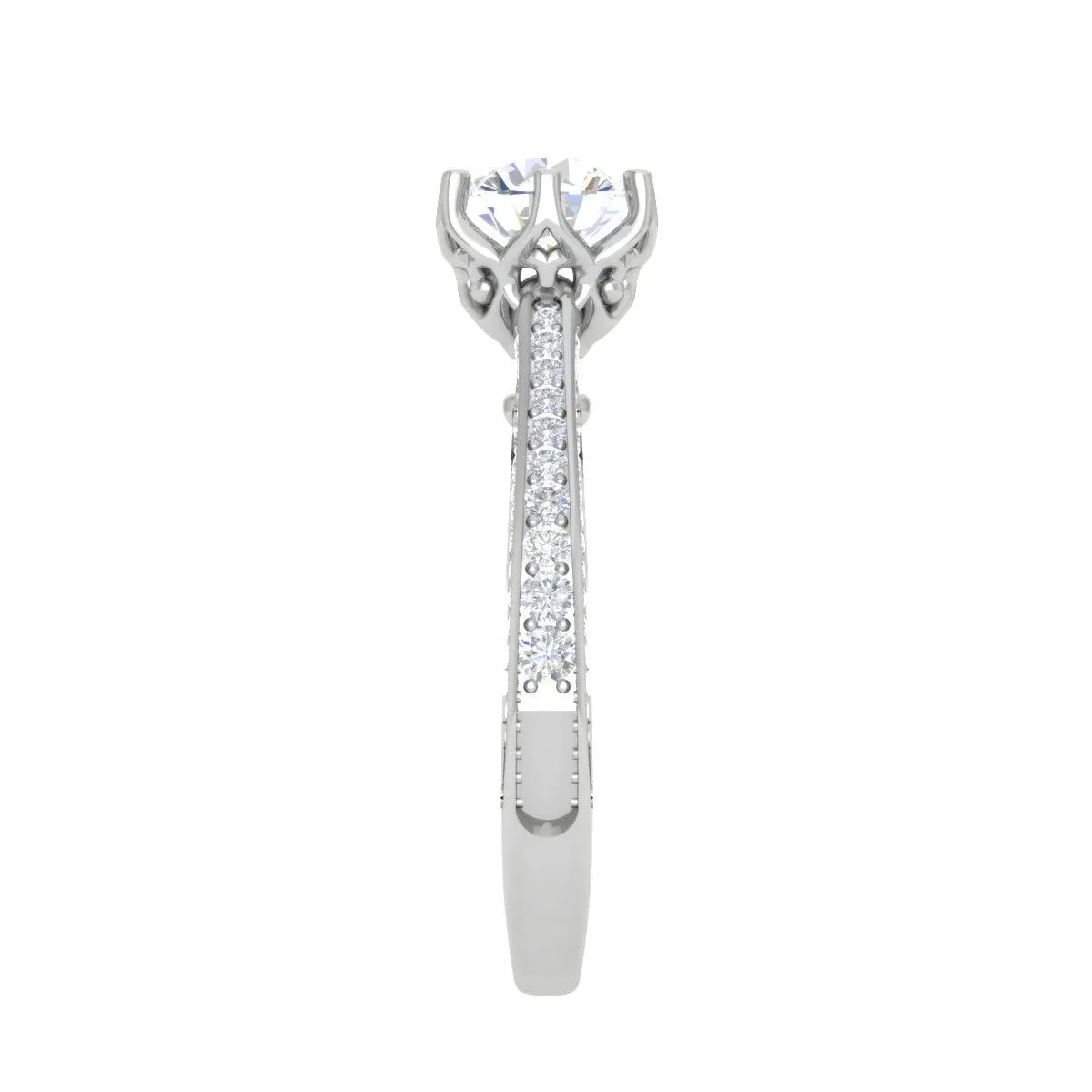 0.30 cts Solitaire Split Diamond Shank Platinum Ring for Women JL PT RV RD 109