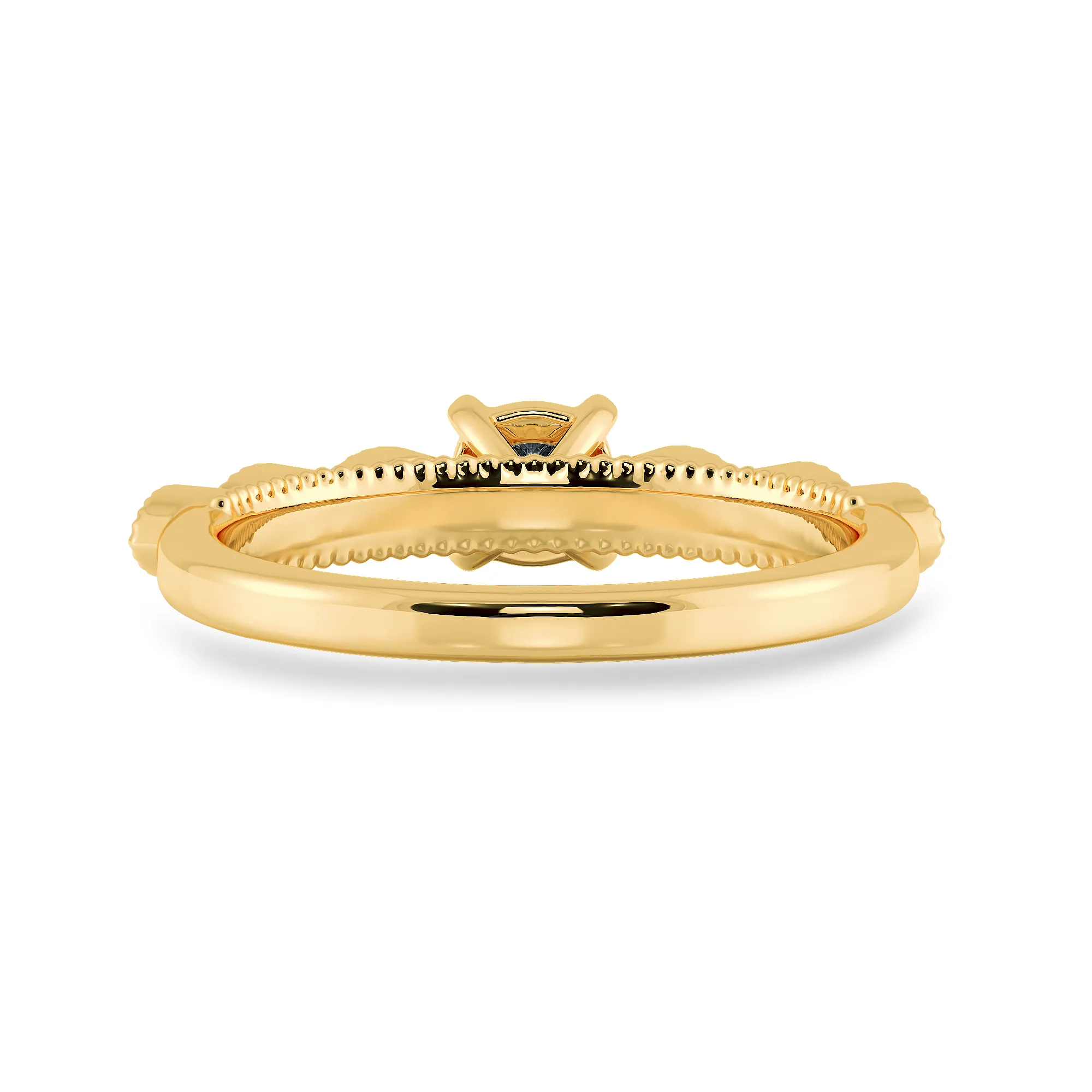 0.30cts. Cushion Cut Solitaire with Marquise Cut Diamond Accents 18K Yellow Gold Ring JL AU 2013Y