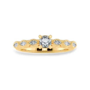0.30cts. Cushion Cut Solitaire with Marquise Cut Diamond Accents 18K Yellow Gold Ring JL AU 2013Y