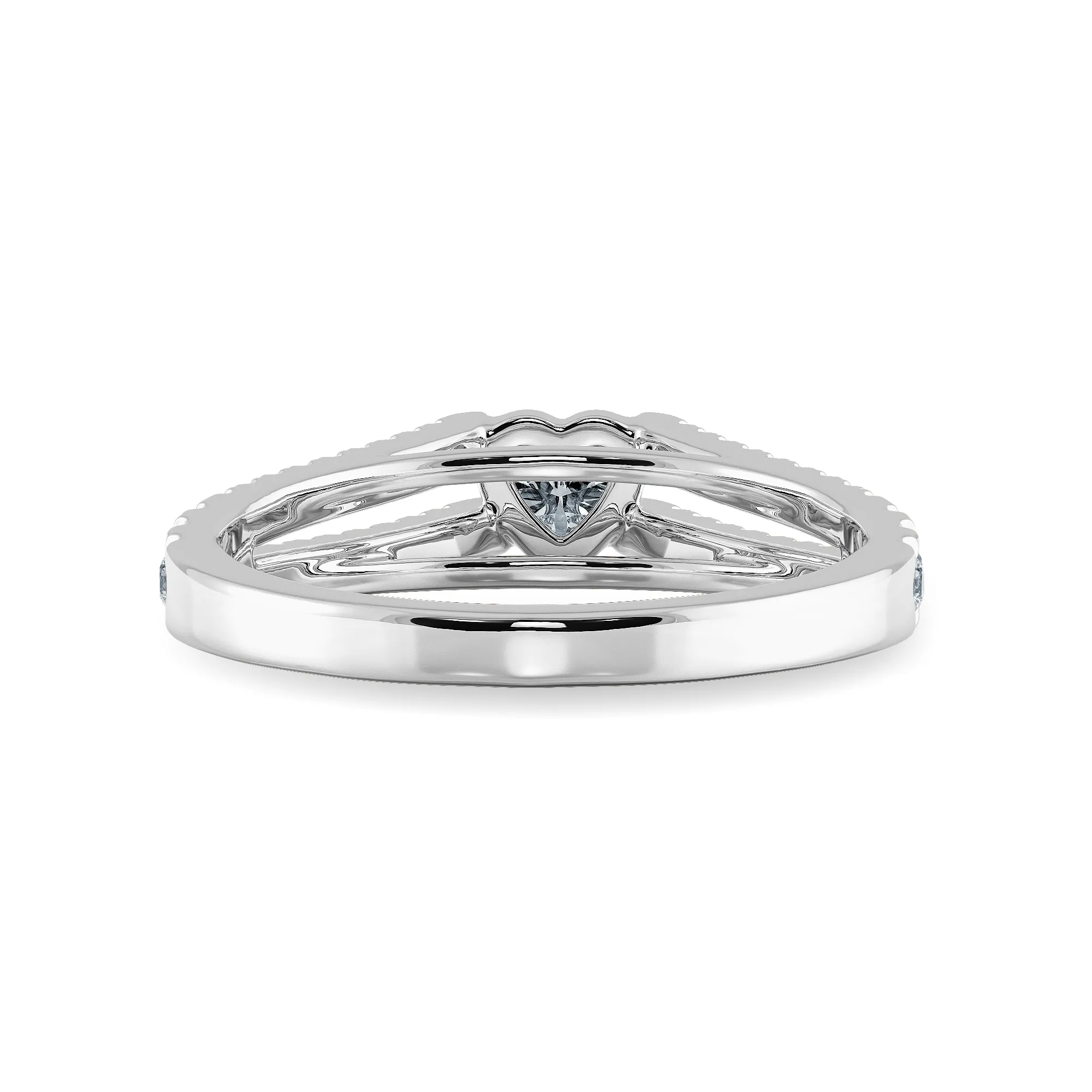 0.30cts Heart Cut Solitaire Diamond Split Shank Platinum Ring JL PT 1181
