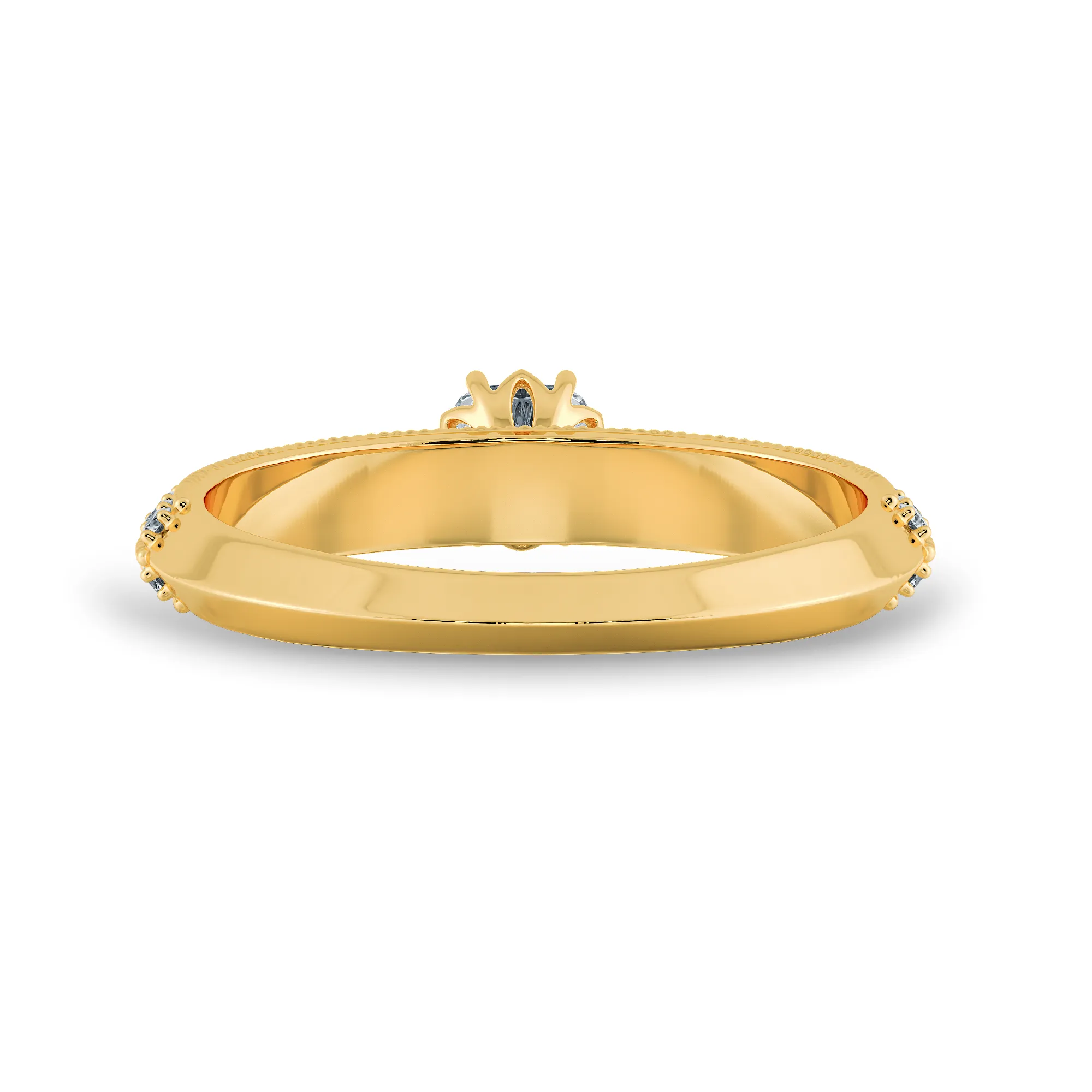 0.50cts. Cushion Cut Solitaire Diamond Split Shank 18K Yellow Gold Ring JL AU 1187Y-A