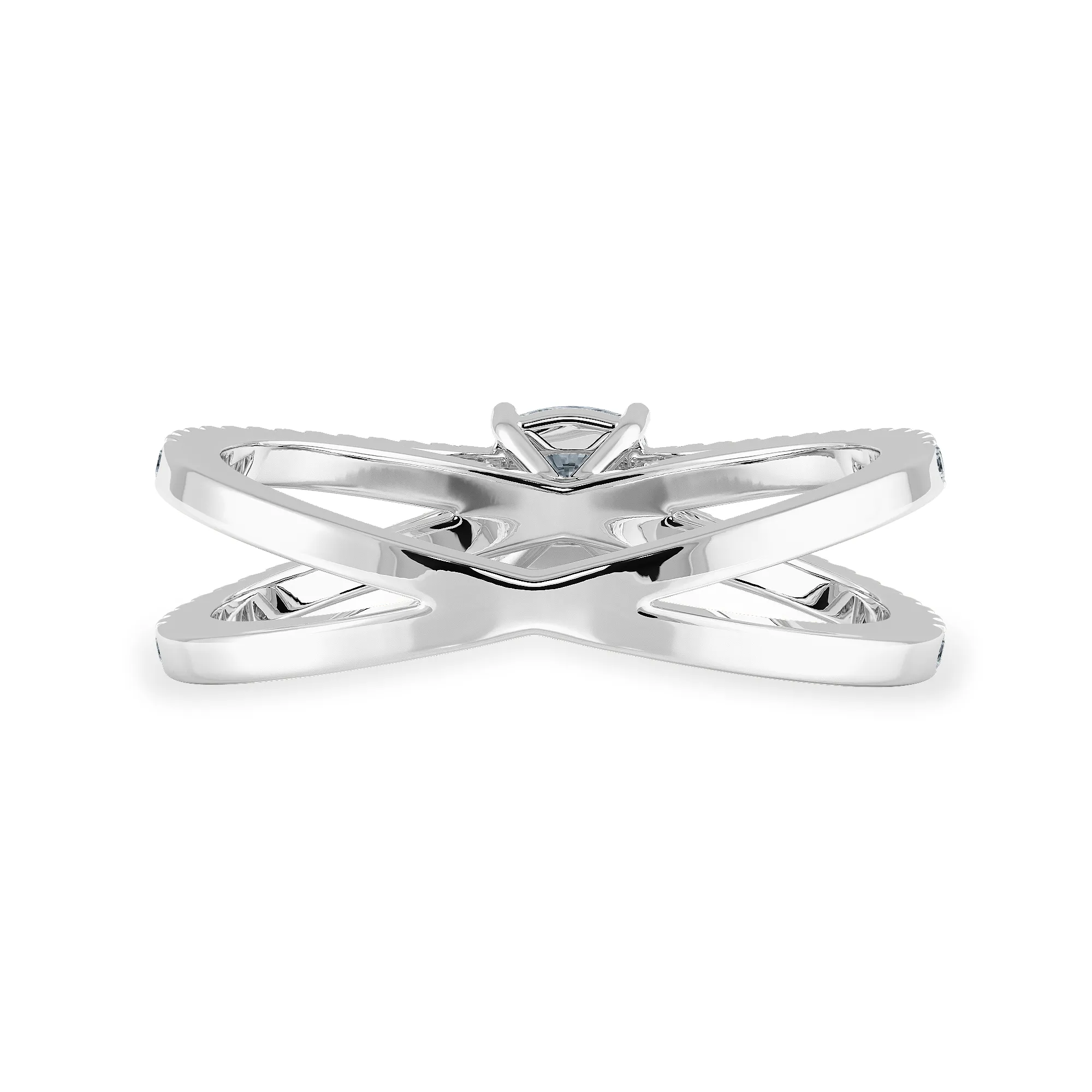0.50cts. Cushion Cut Solitaire Diamond Split Shank Platinum Engagement Ring JL PT 1171-A