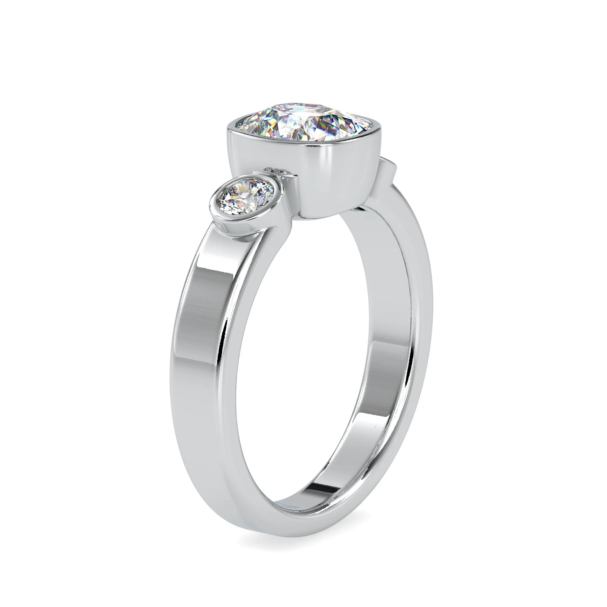 0.50cts. Cushion Cut Solitaire Platinum Diamond Engagement Ring JL PT 0098