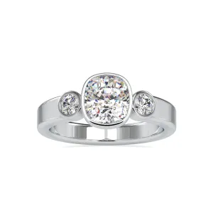 0.50cts. Cushion Cut Solitaire Platinum Diamond Engagement Ring JL PT 0098