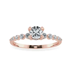 0.50cts. Solitaire Diamond Accents 18K Rose Gold Ring JL AU 1202R-A