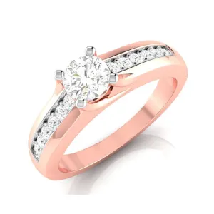 1-Carat Lab Grown Solitaire Diamond Accents 18K Rose Gold Ring JL AU LG G-119R-C