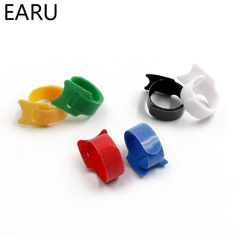 10pcs/lot 12*150mm Nylon Reusable Releasable Zip Cable Ties With Eyelet Holes Back To Back Wire Hook Loop Fastener Management