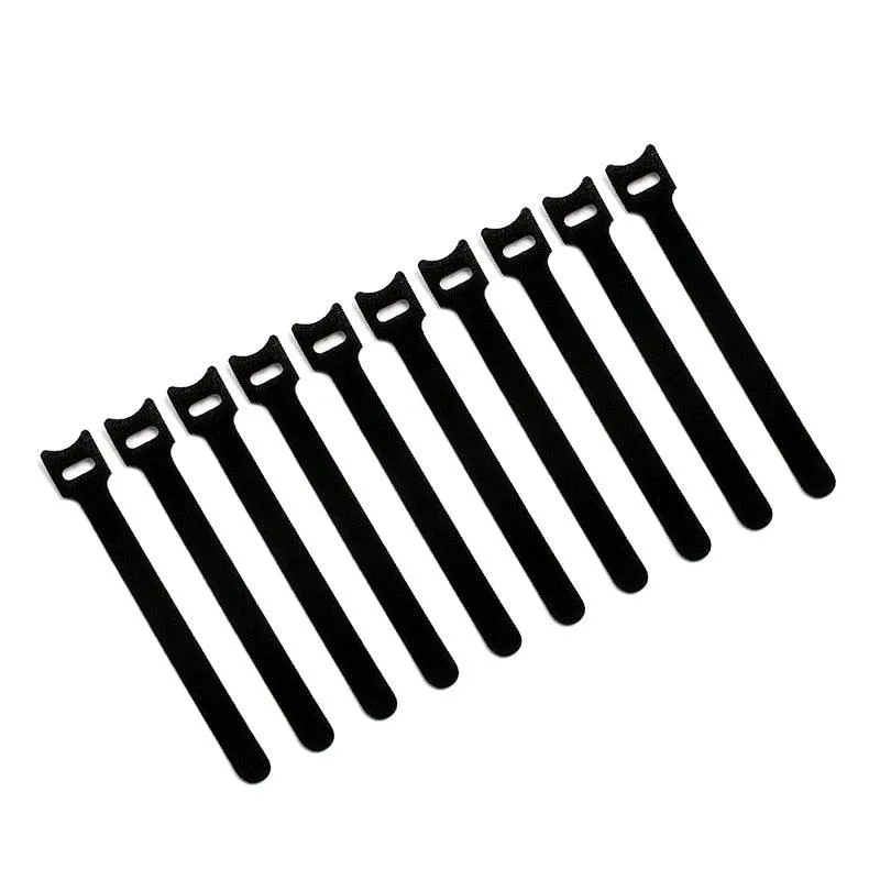 10pcs/lot 12*150mm Nylon Reusable Releasable Zip Cable Ties With Eyelet Holes Back To Back Wire Hook Loop Fastener Management