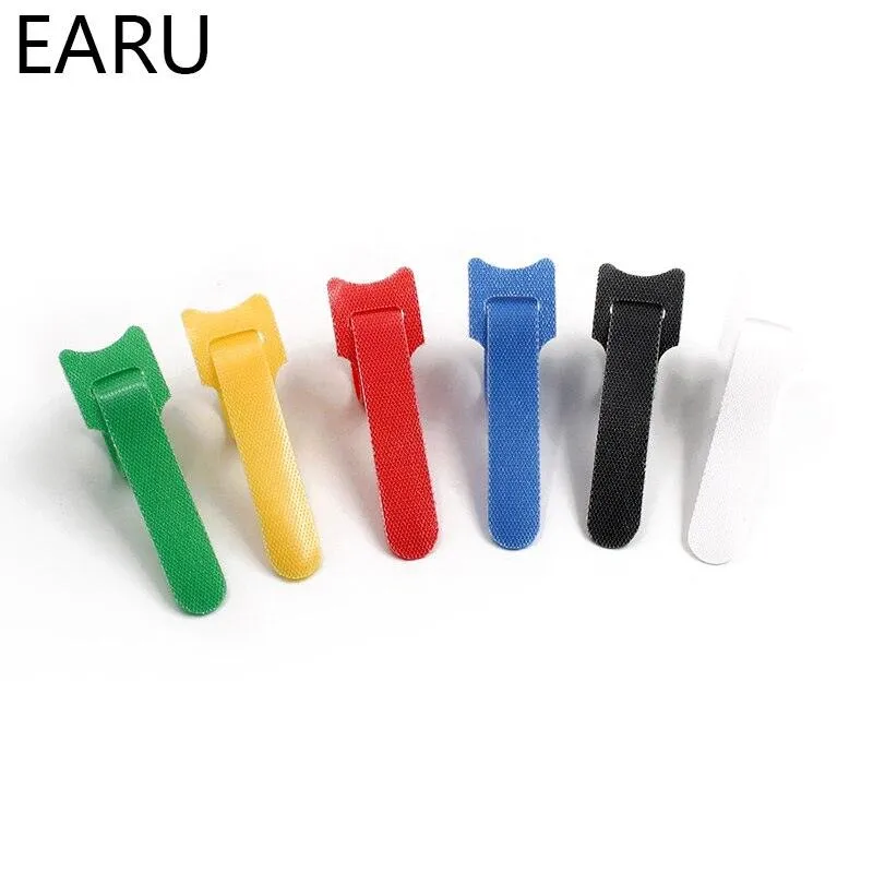 10pcs/lot 12*150mm Nylon Reusable Releasable Zip Cable Ties With Eyelet Holes Back To Back Wire Hook Loop Fastener Management