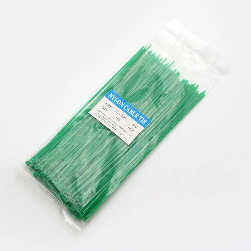 200mm Self-locking Nylon Cable Ties 8inch 100pcs Plastic Zip Tie 18 Lbs Black Wire Binding Wrap Straps SGS UL Certified Fastener