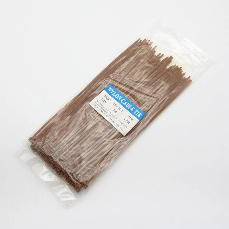 200mm Self-locking Nylon Cable Ties 8inch 100pcs Plastic Zip Tie 18 Lbs Black Wire Binding Wrap Straps SGS UL Certified Fastener