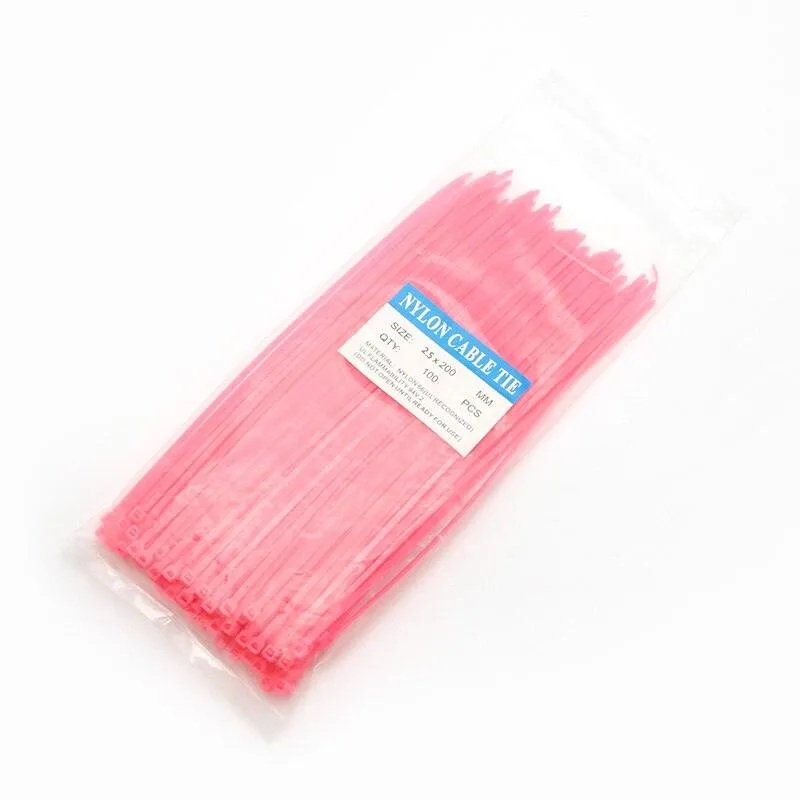 200mm Self-locking Nylon Cable Ties 8inch 100pcs Plastic Zip Tie 18 Lbs Black Wire Binding Wrap Straps SGS UL Certified Fastener