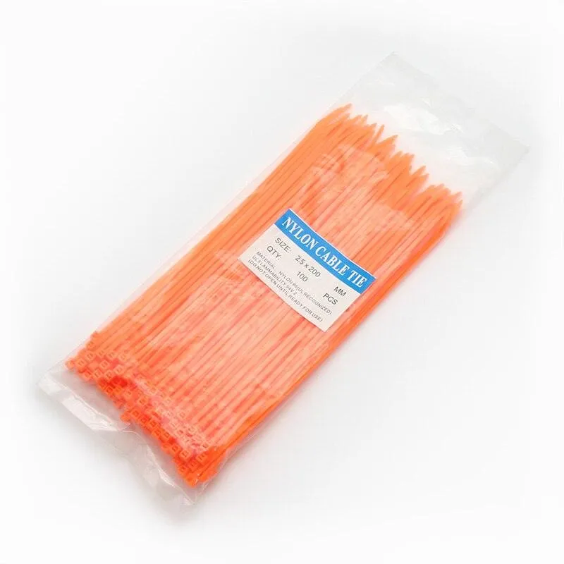 200mm Self-locking Nylon Cable Ties 8inch 100pcs Plastic Zip Tie 18 Lbs Black Wire Binding Wrap Straps SGS UL Certified Fastener