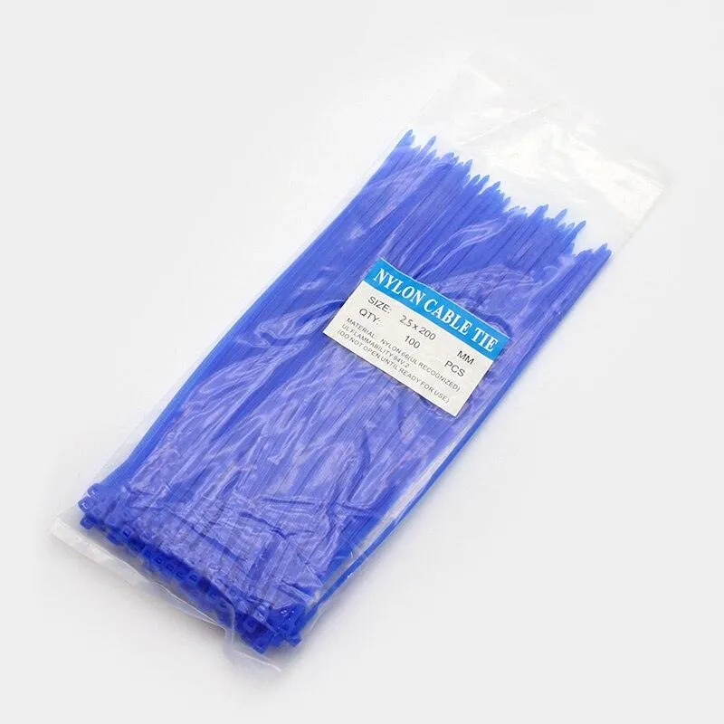 200mm Self-locking Nylon Cable Ties 8inch 100pcs Plastic Zip Tie 18 Lbs Black Wire Binding Wrap Straps SGS UL Certified Fastener