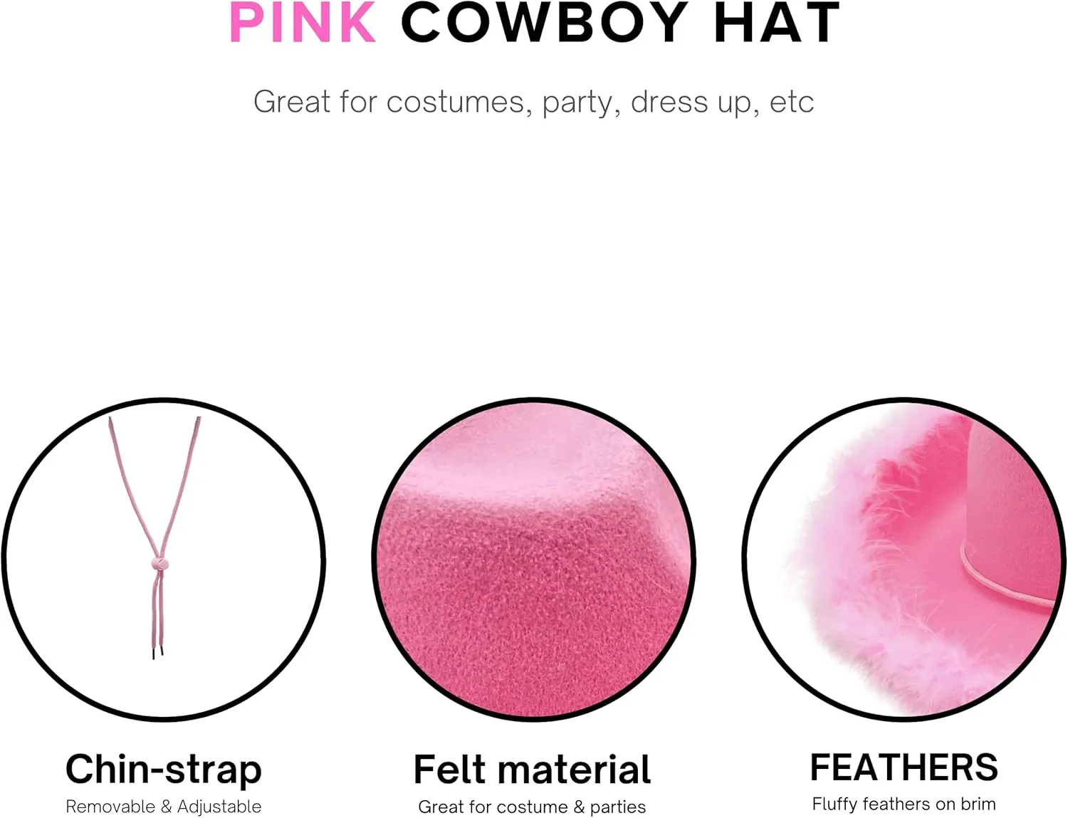 4E's Novelty Cowboy Hat with feathers With Heart Shaped Sunglasses for Women, Felt Cowgirl Hat for Party Costume Dress Up