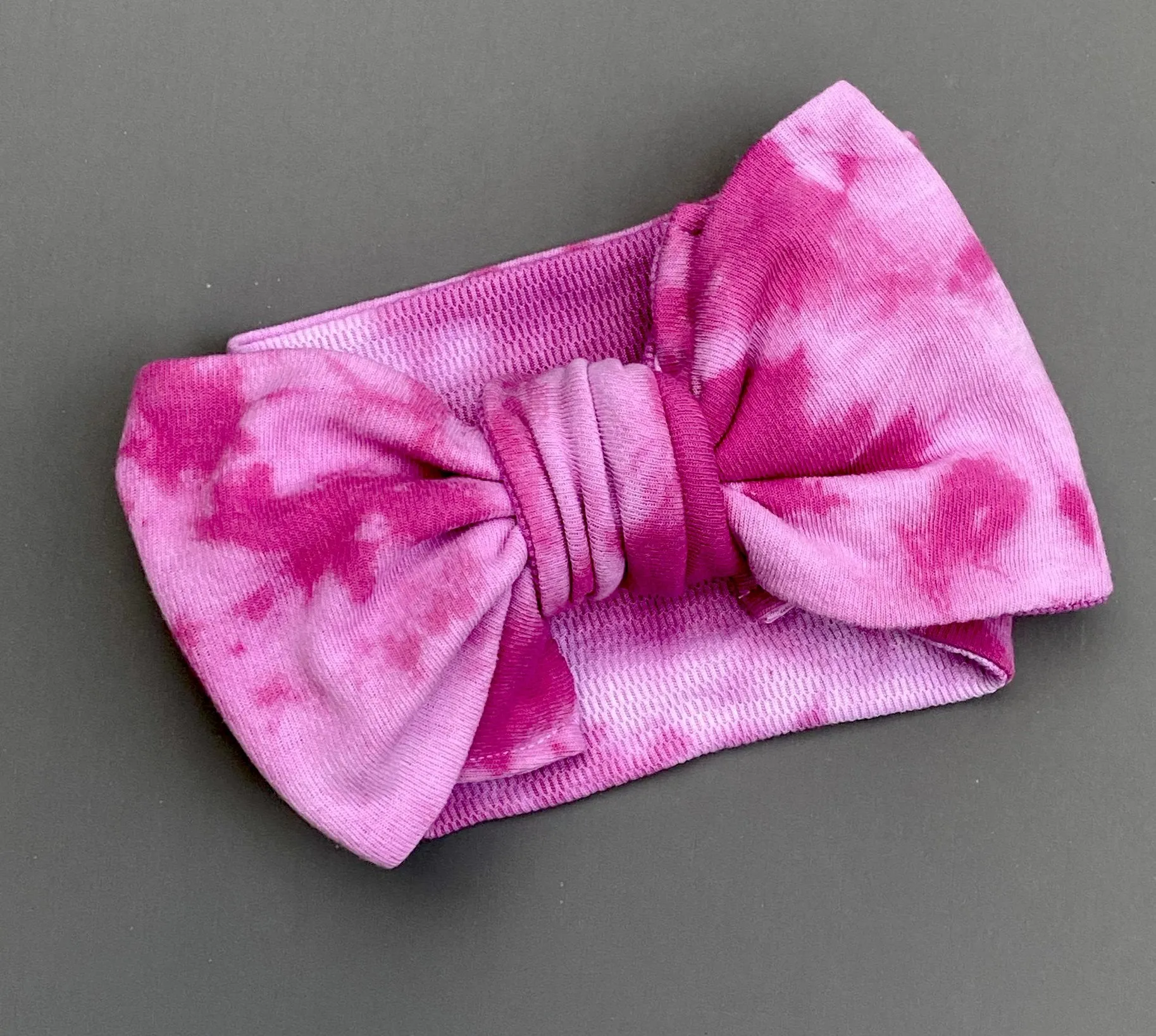 Big Bow Headband Antimicrobial Wicking: Tie-dye and Solid