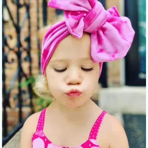 Big Bow Headband Antimicrobial Wicking: Tie-dye and Solid