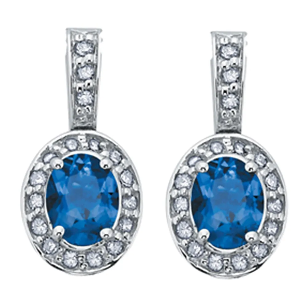 Birthstone and Diamond Drop Earrings