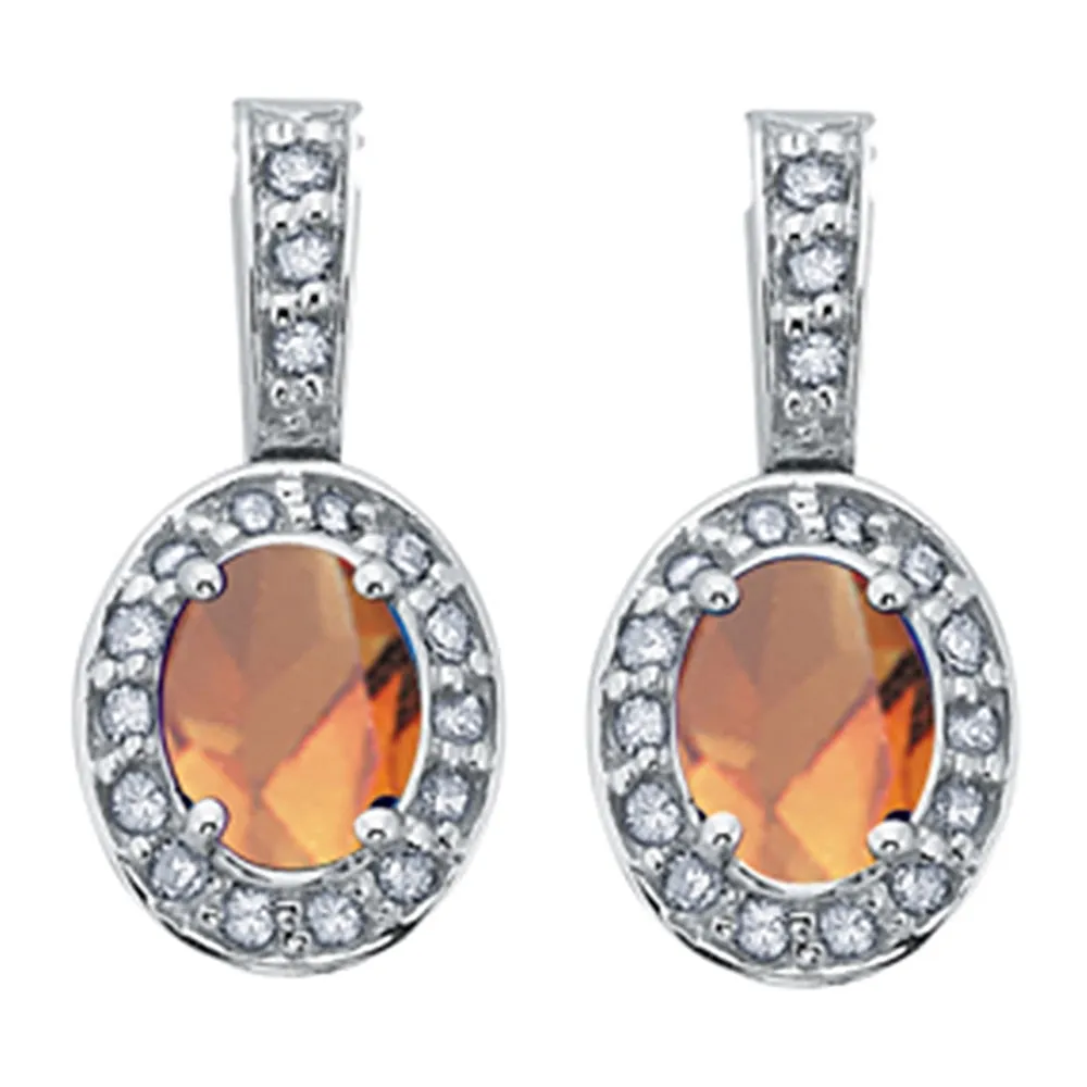 Birthstone and Diamond Drop Earrings