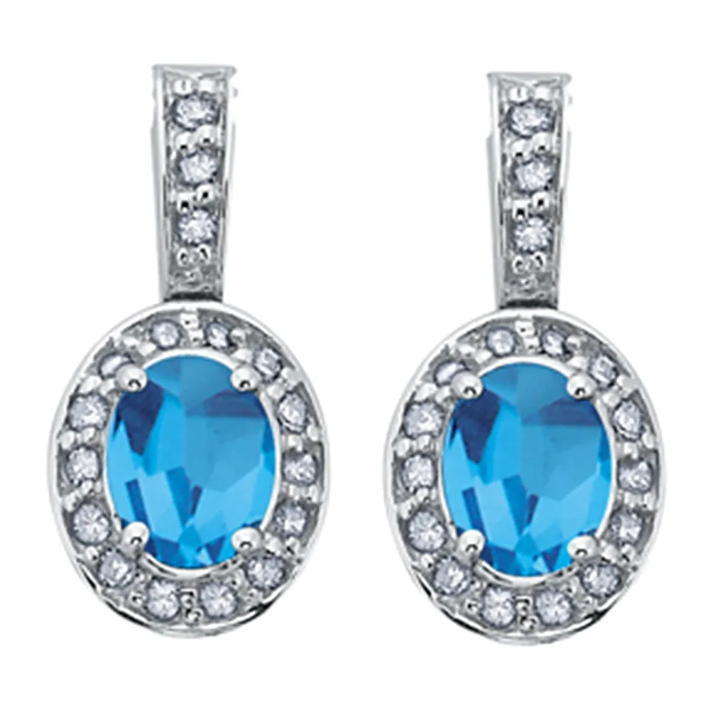 Birthstone and Diamond Drop Earrings
