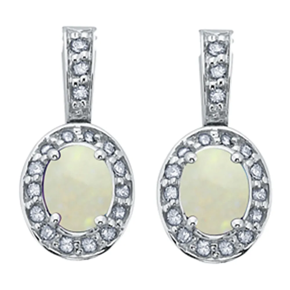 Birthstone and Diamond Drop Earrings