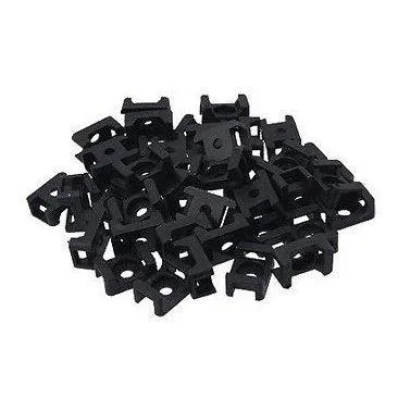 Black 4.5mm Width Cable Tie Base Saddle Type Mount Wire Holder 100Pcs