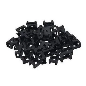 Black 4.5mm Width Cable Tie Base Saddle Type Mount Wire Holder 100Pcs