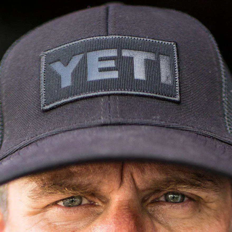 Black On Black Patch Trucker Hat in Black by YETI