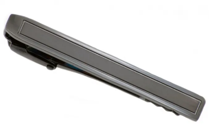 Black Plated Stainless Steel Tie Clip