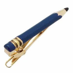 Blue Pencil Tie Clips