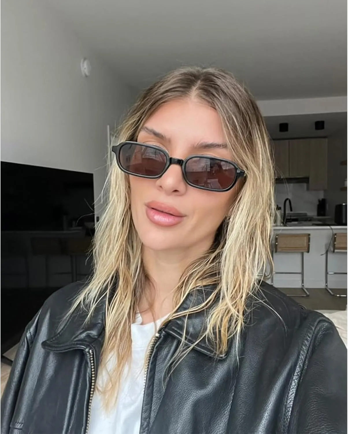BOTEN Retro Sunglasses for Women Men 90s Small Rectangular Sun Glasses Vintage Cute Narrow Trendy Sunnies