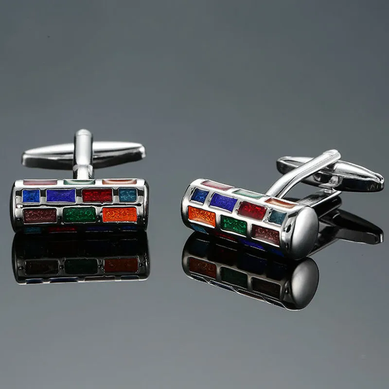 brass laser metal twist Cufflinks