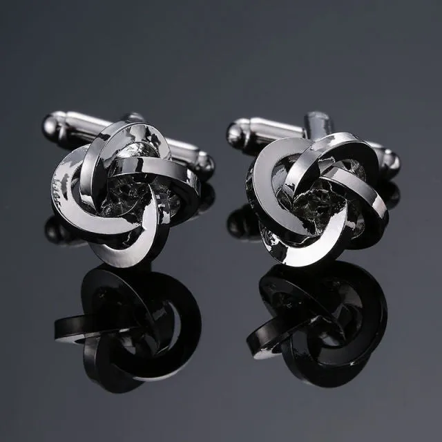 brass laser metal twist Cufflinks