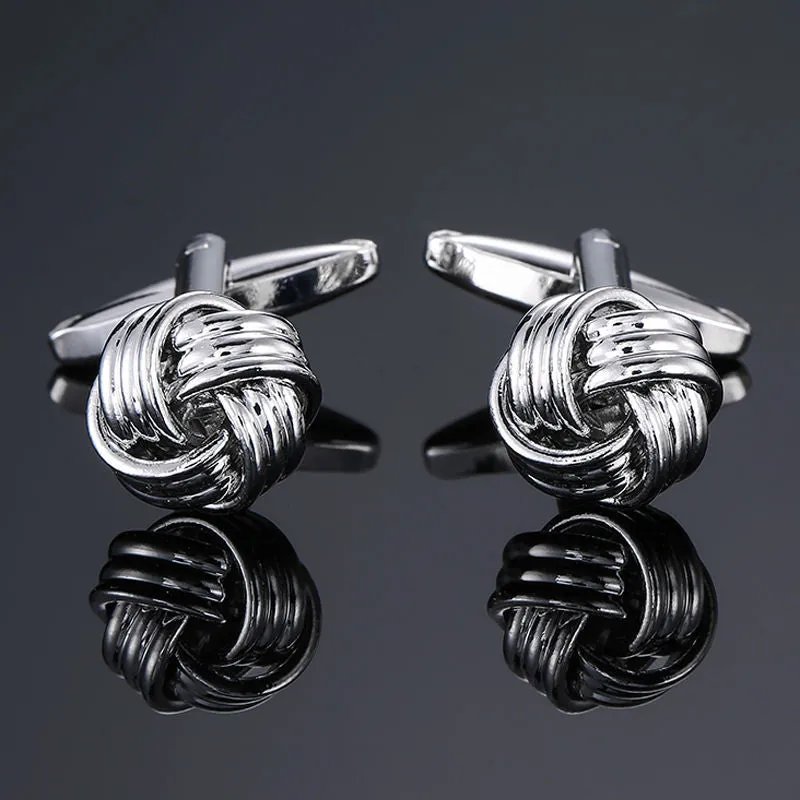 brass laser metal twist Cufflinks