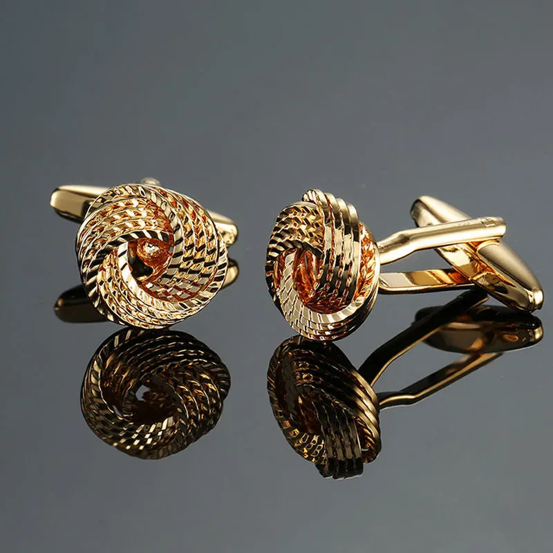 brass laser metal twist Cufflinks