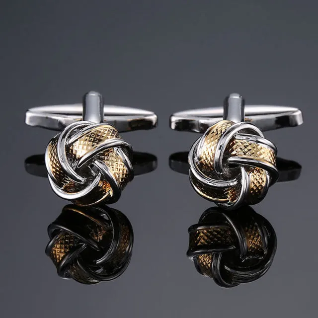 brass laser metal twist Cufflinks