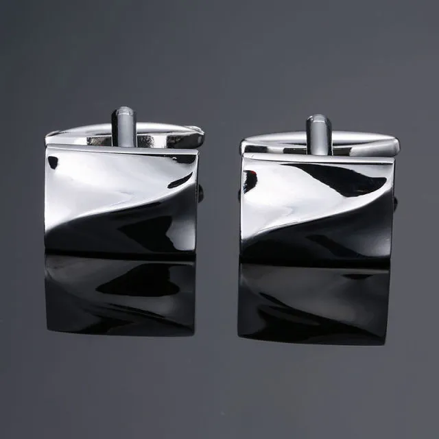 brass laser metal twist Cufflinks