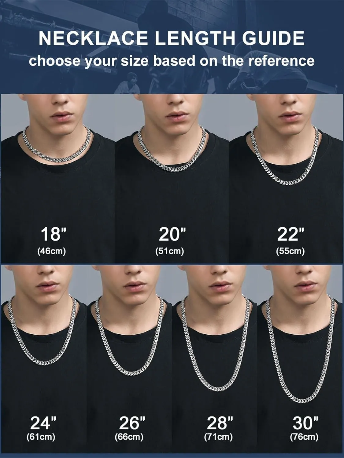 ChainsPro Men Chunky Miami Cuban Chain Necklace, Custom Available, 4.8/6/10/14mm Width, 18/20/22/24/26/28/30inch Length, Gold Plated/Stainless Steel/Black, Send Gift Box