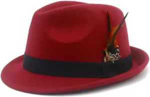 Classic Fedora Hats for Men & Women Wide Brim Felt Hat Panama Dress Fedora Hat