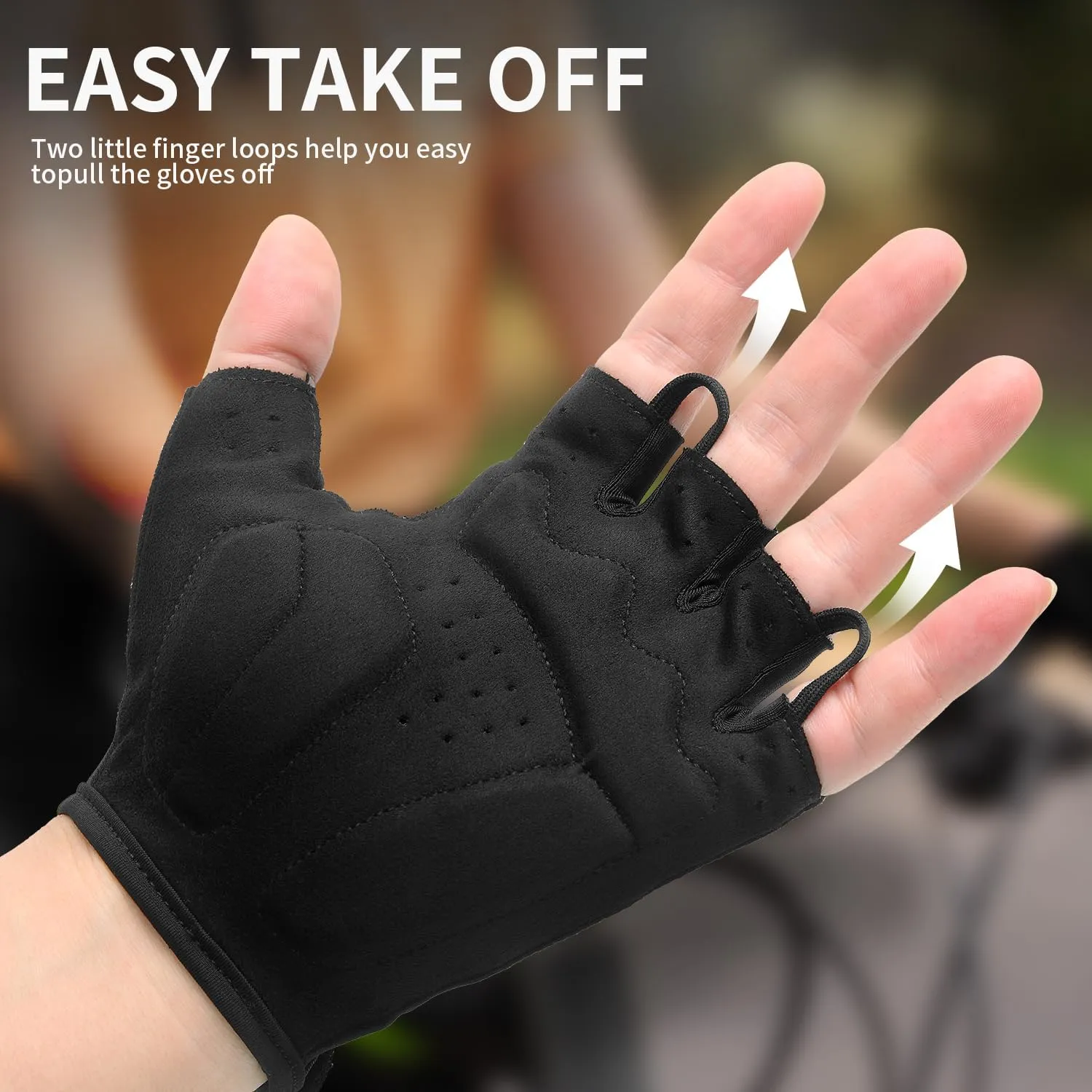 Cycling Gloves for Men Women Padded Mountain Bike Gloves Lightweight Half Finger Gloves Anti-Slip Shock-Absorbing for MTB Road Biking Fitness