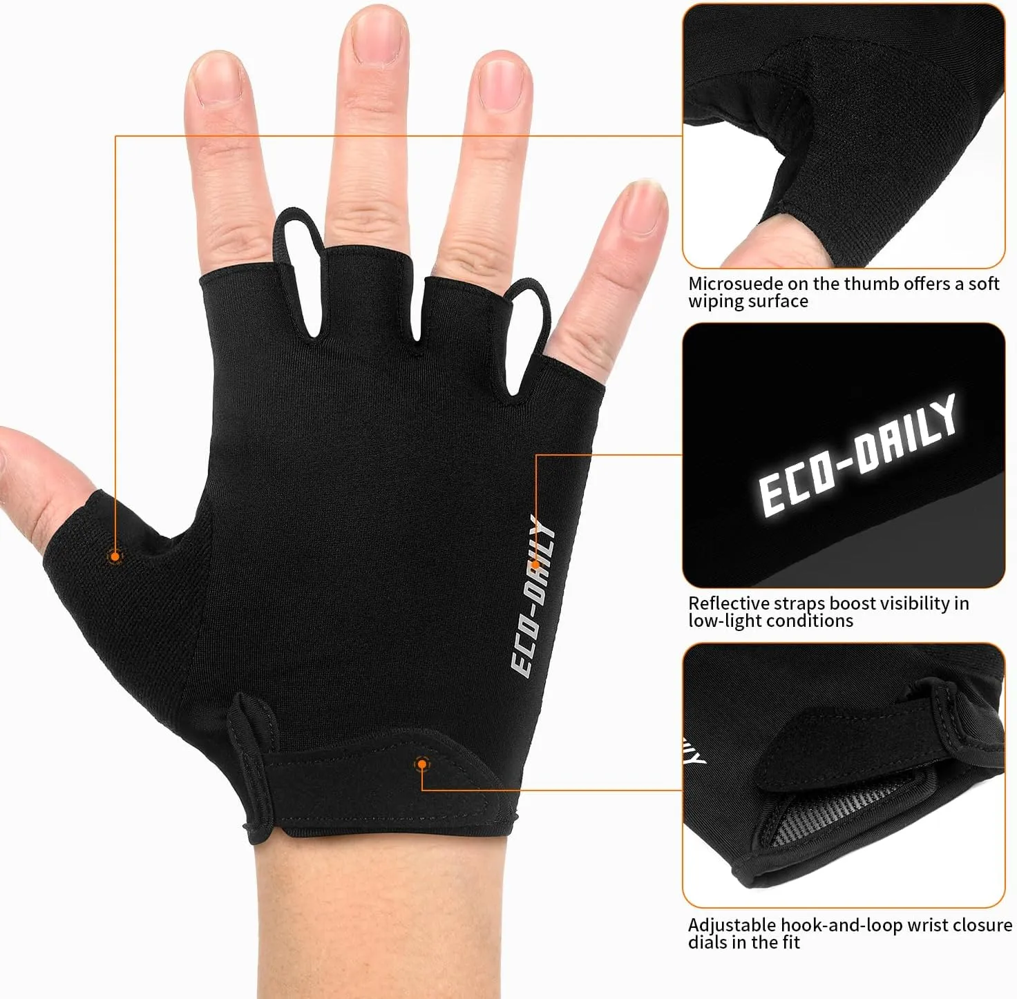 Cycling Gloves for Men Women Padded Mountain Bike Gloves Lightweight Half Finger Gloves Anti-Slip Shock-Absorbing for MTB Road Biking Fitness