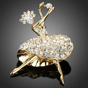 Dancing Girl Crystal Pin Brooch