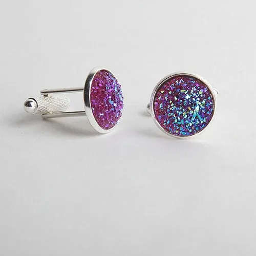 Drusy Stone Cufflinks for Men